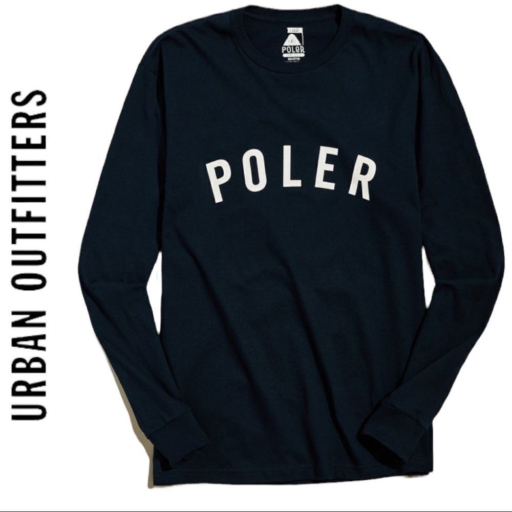 NEW Urban Outfitters UO Poler Navy State Long Sleeve Shirt T-Shirt Tee S L